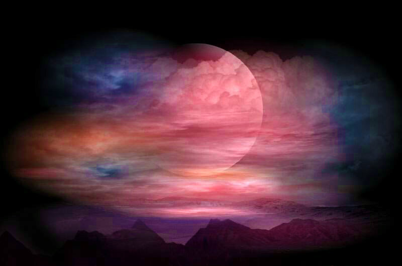 Planet in Cloudy Sky — Pink