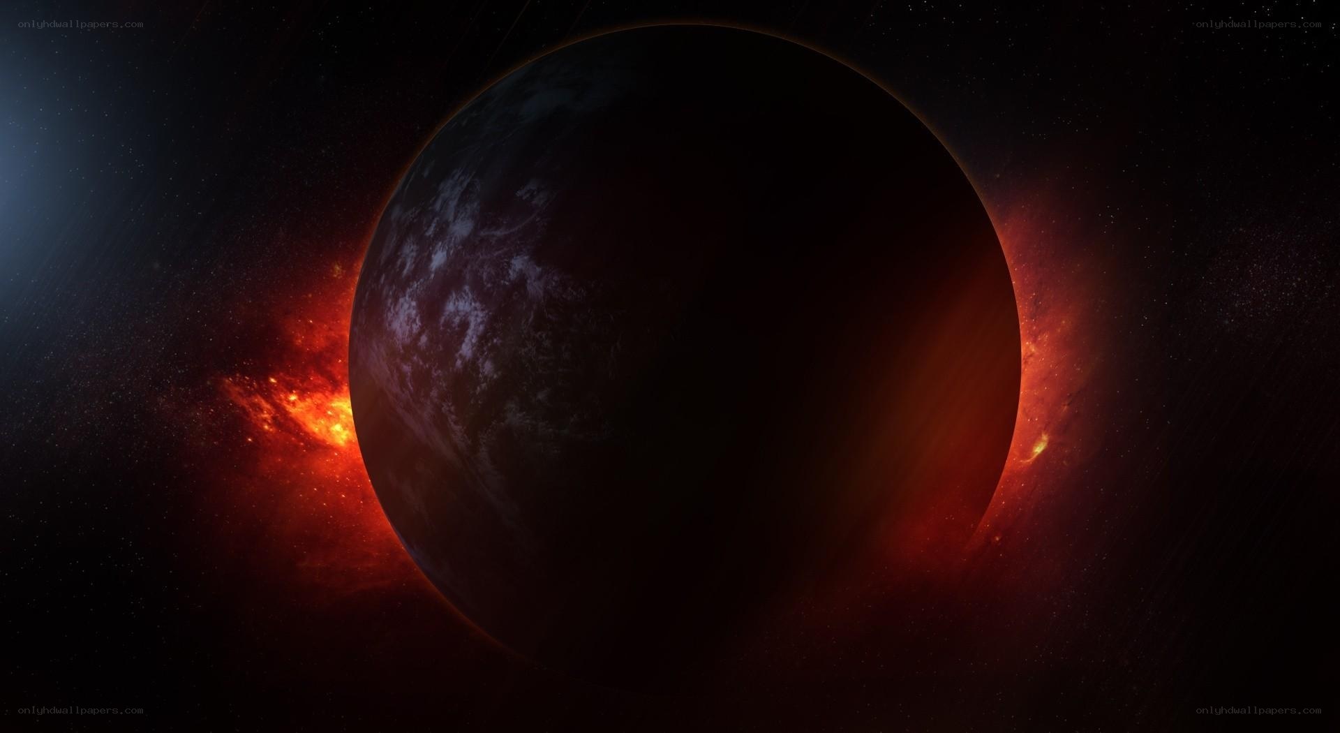 planet in cosmic nebula