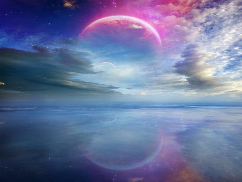 Planet in Cosmic Sky