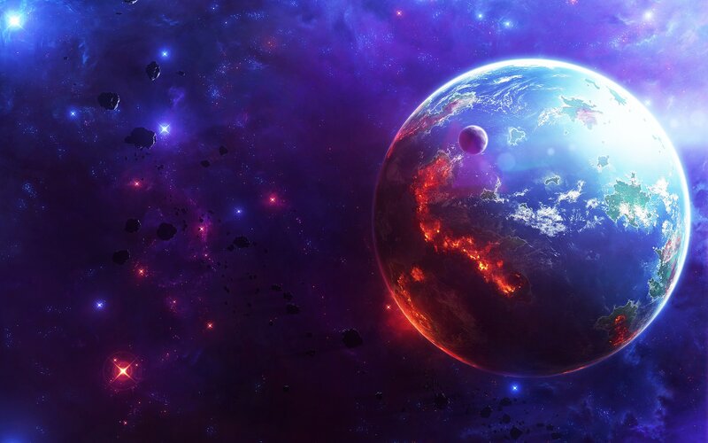 Planet in cosmic space