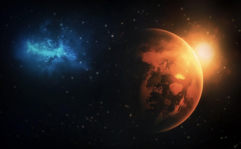 Planet in cosmic space