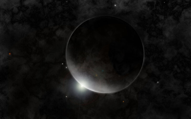 Planet in dark space