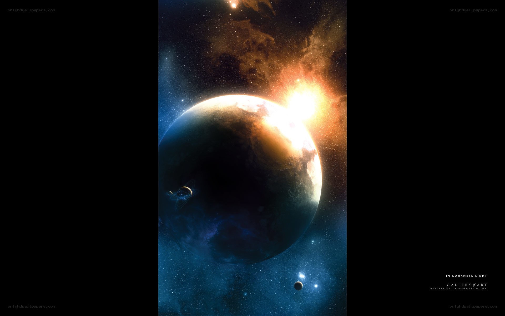 Planet in darkness and light