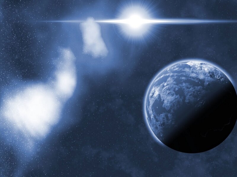 Planet in deep space