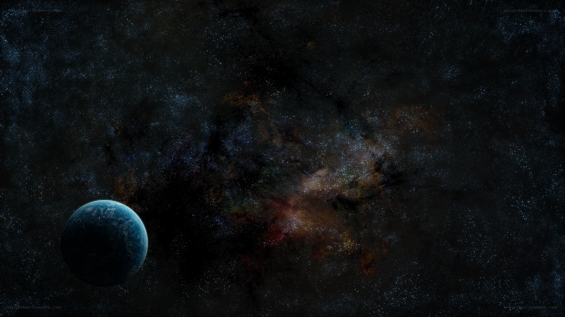 Planet in deep space