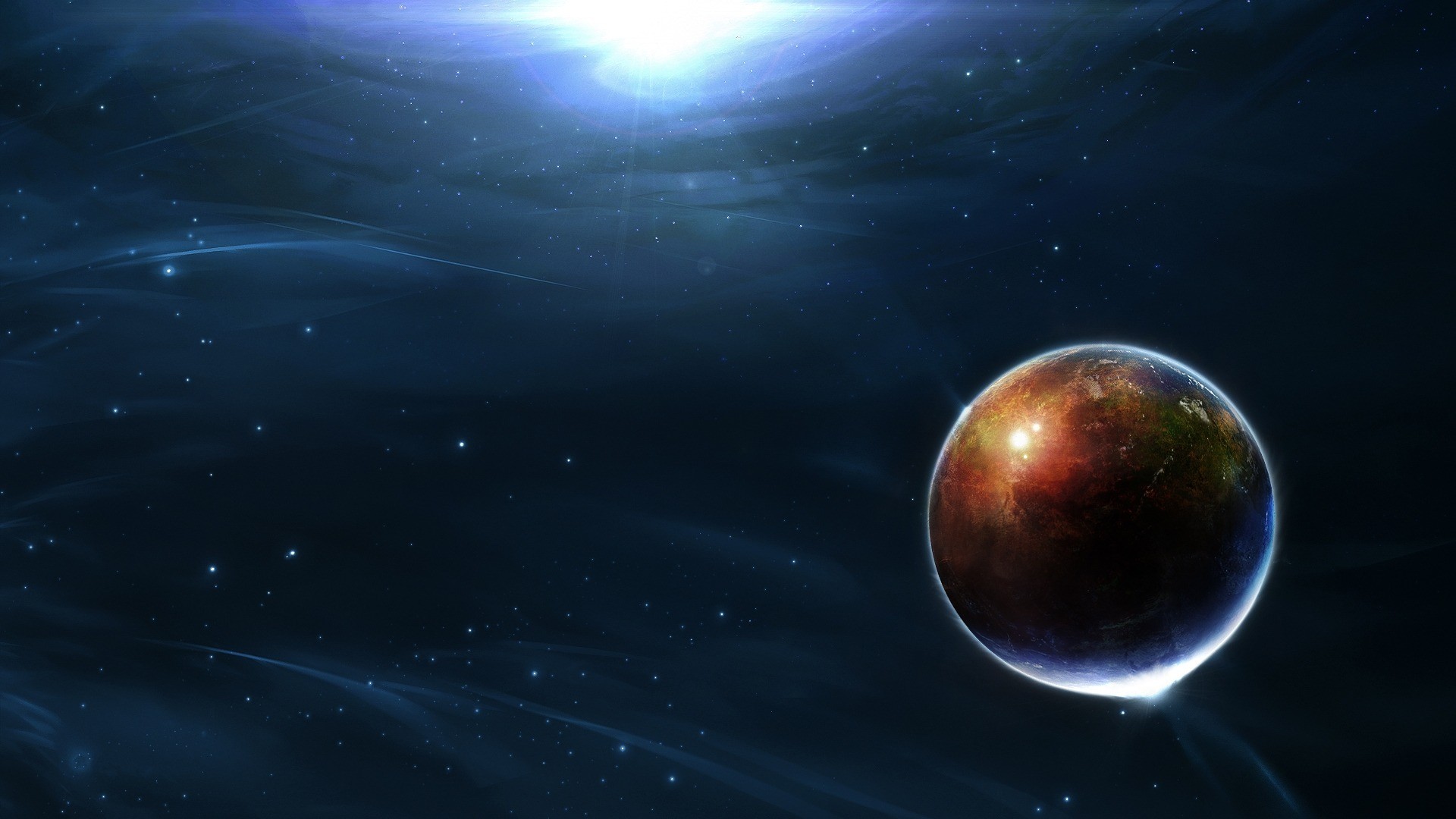 Planet in deep space