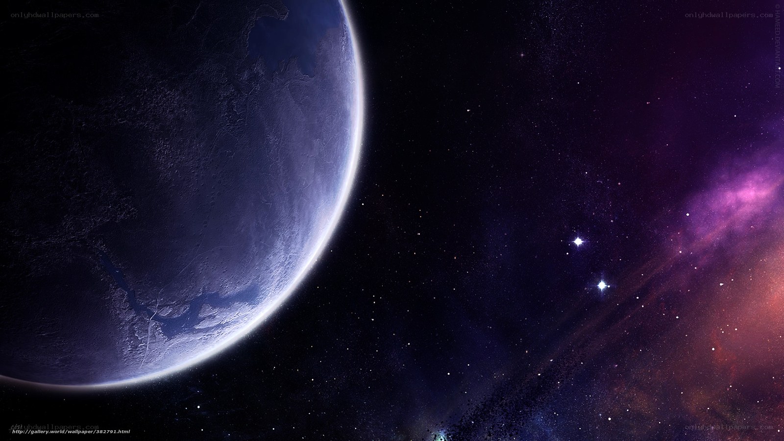 Planet in deep space