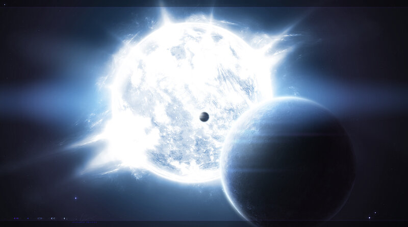 Planet in front of a star