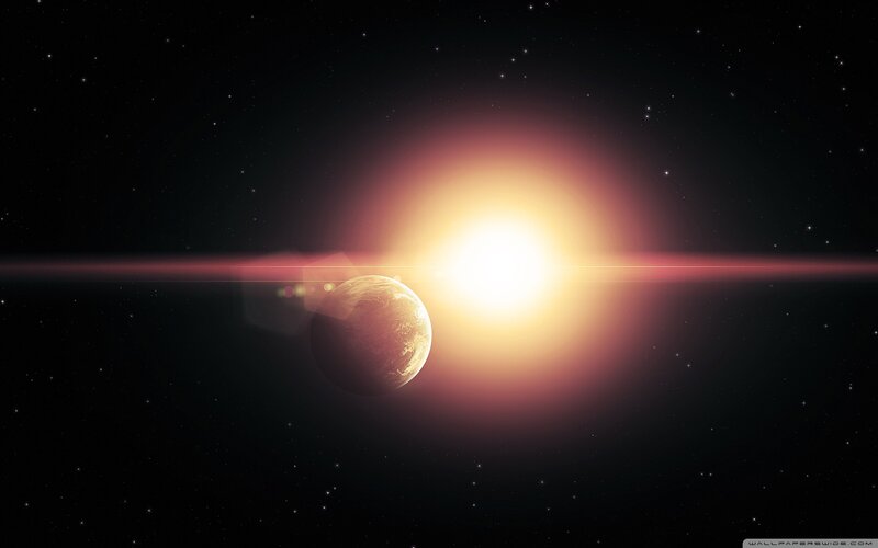 Planet in front of a star