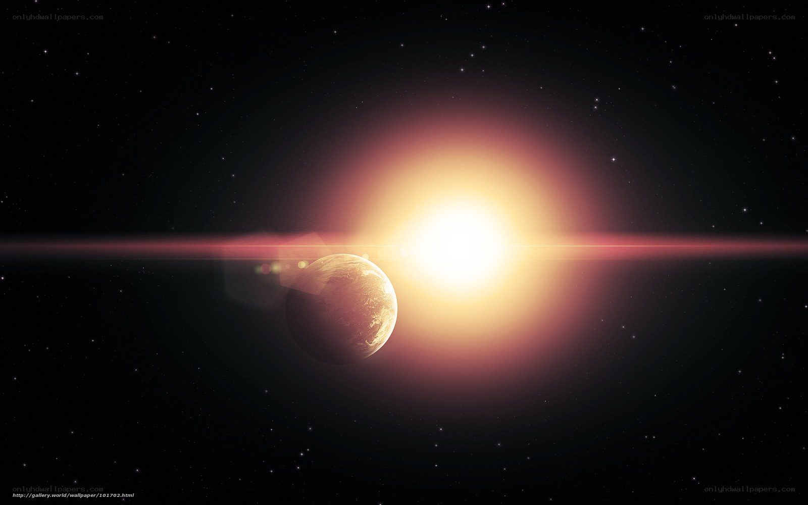 Planet in front of a star