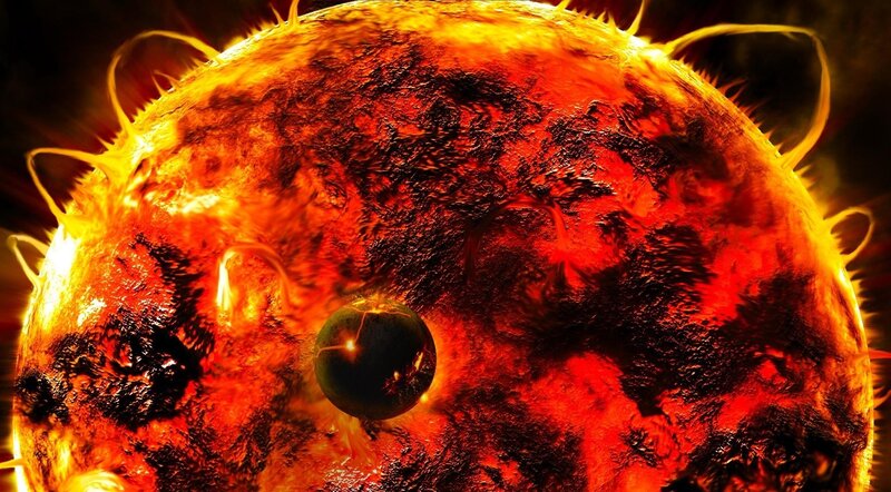 Planet in Front of Sun — Red