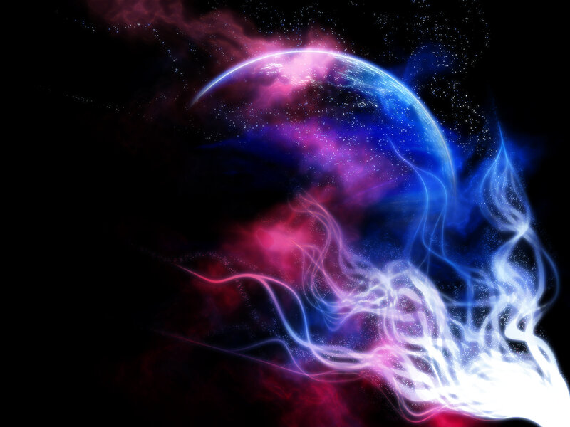 Planet in Nebula — Blue, Dramatic, Digital Art, Stars, Gas