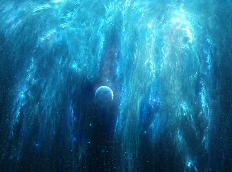 Planet in Nebula — Blue, Serene