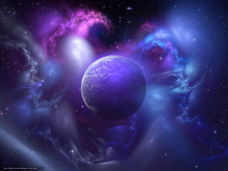 Planet in Nebula — Purple, Cosmic