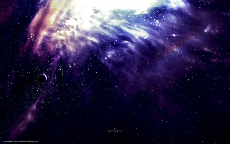 Planet in Nebula — Purple, Dramatic, Night