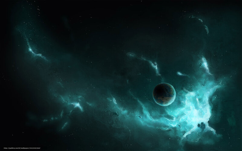 Planet in Nebula — Teal