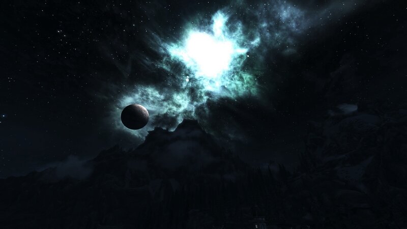 Planet in Night Sky — Black, Dramatic, 3d Render