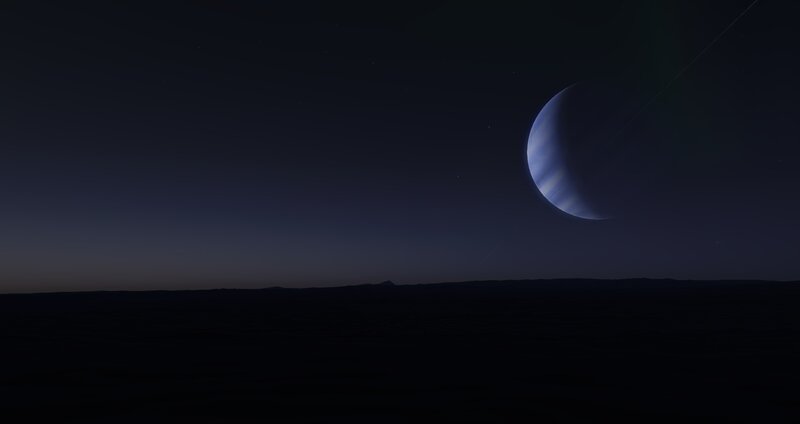 Planet in Night Sky — Black