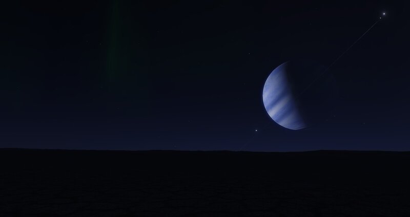 Planet in Night Sky — Blue, Serene, 3d Render