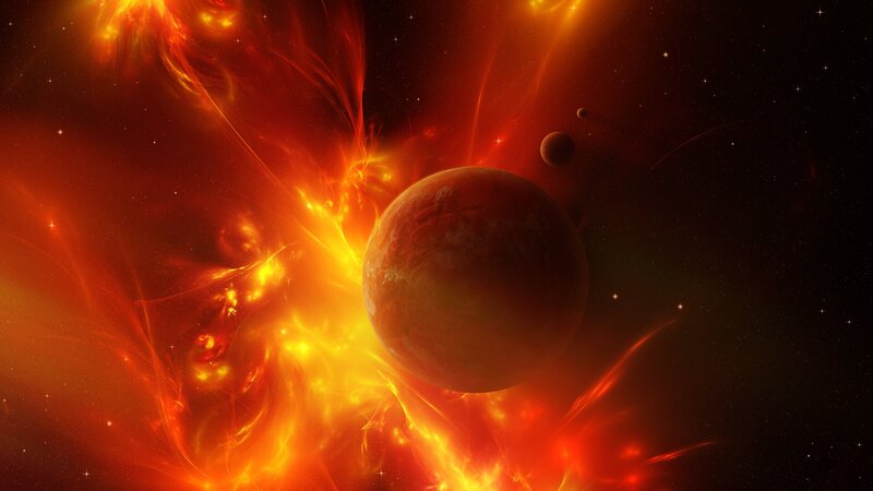 Planet in Solar Storm