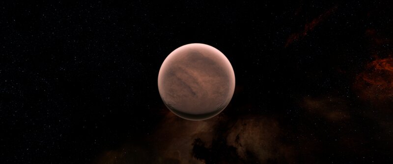 Planet in Space — Black, Cosmic, 3d Render, Stars