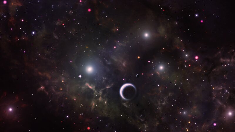 Planet in Space — Black, Cosmic, Night, Digital Art