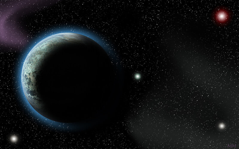 Planet in Space — Black, Cosmic