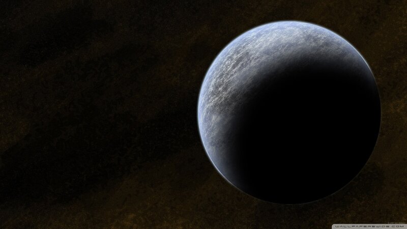 Planet in Space — Black, Dramatic, Digital Art, Darkness