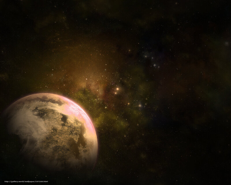 Planet in Space — Black, Dramatic, Digital Art, Stars, Nebula