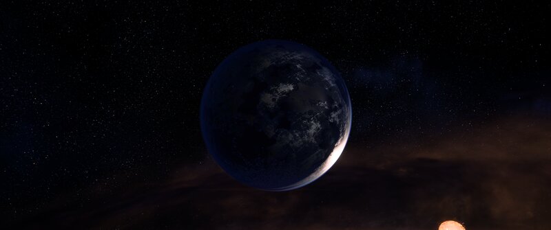 Planet in Space — Black, Dramatic, Night, 3d Render, Stars