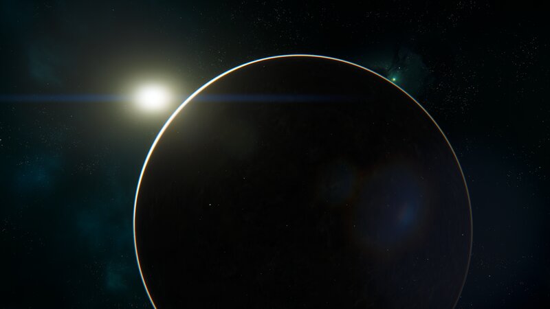 Planet in Space — Black, Dramatic, Night, 3d Render