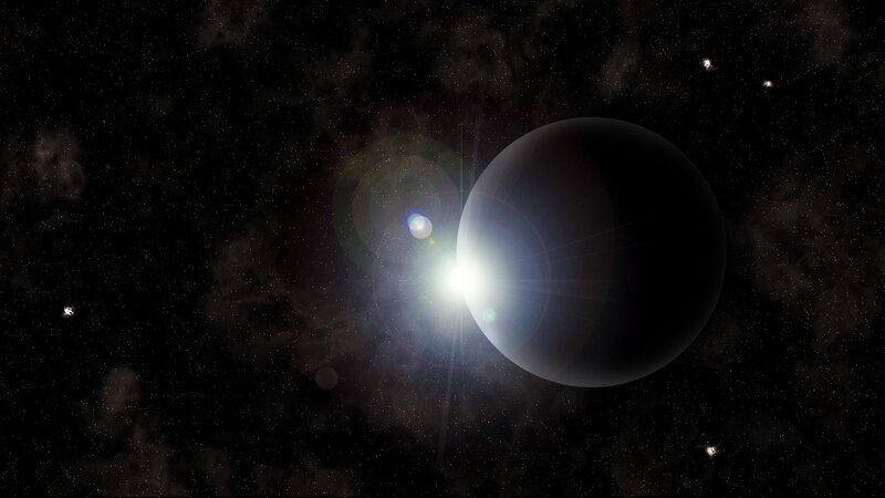 Planet in Space — Black, Dramatic, Night, Digital Art, Star, Nebula