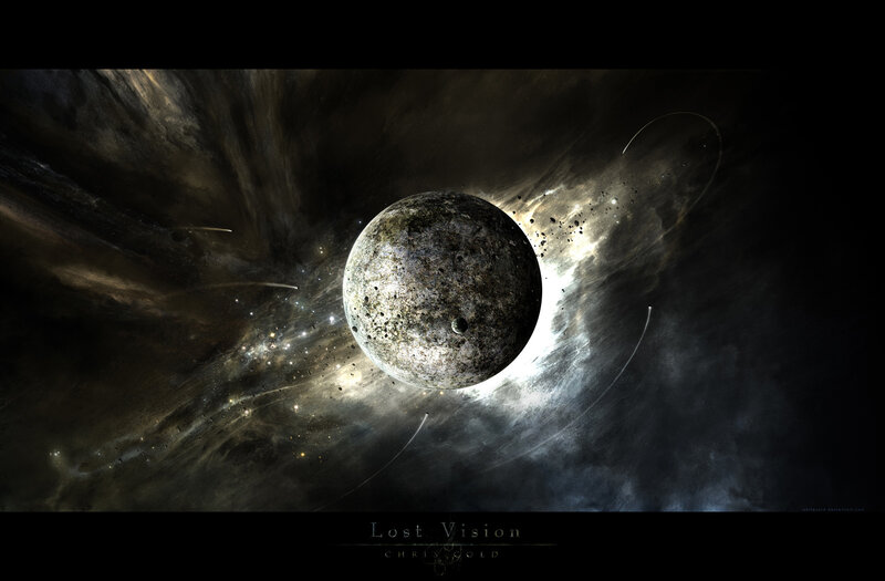 Planet in Space — Black, Dramatic