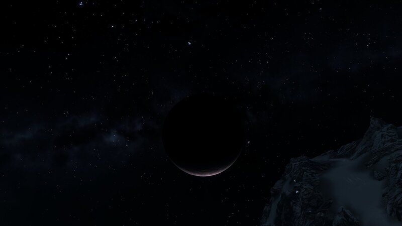 Planet in Space — Black, Serene, Night, 3d Render