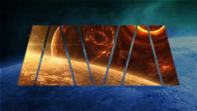 Planet in Space — Blue, Dramatic, Digital Art, Planets