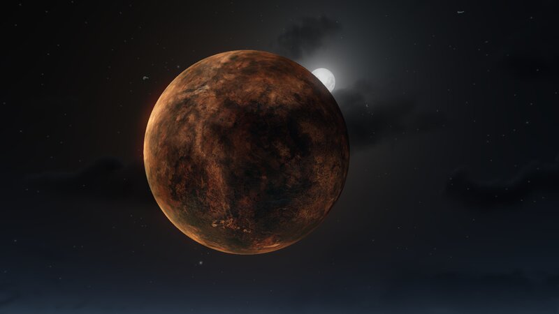 Planet in Space — Brown, Dramatic