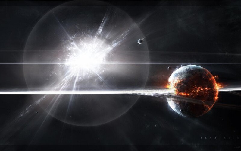 Planet in Space Explosion