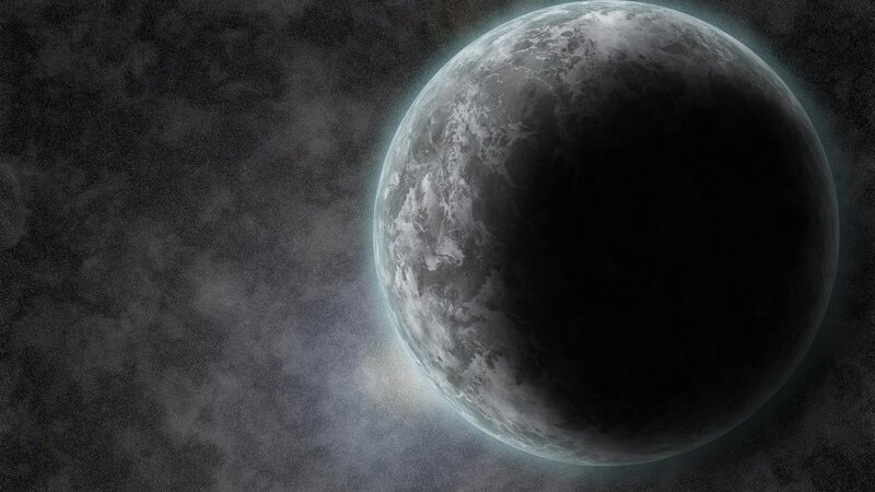 Planet in Space — Gray, Dramatic