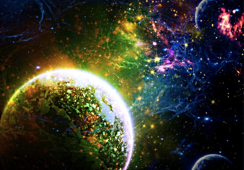 Planet in Space — Green, Cosmic