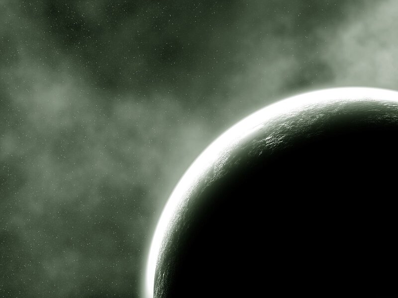 Planet in Space — Green, Dark