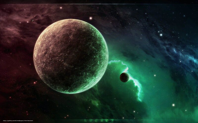 Planet in Space — Green, Dramatic, Night
