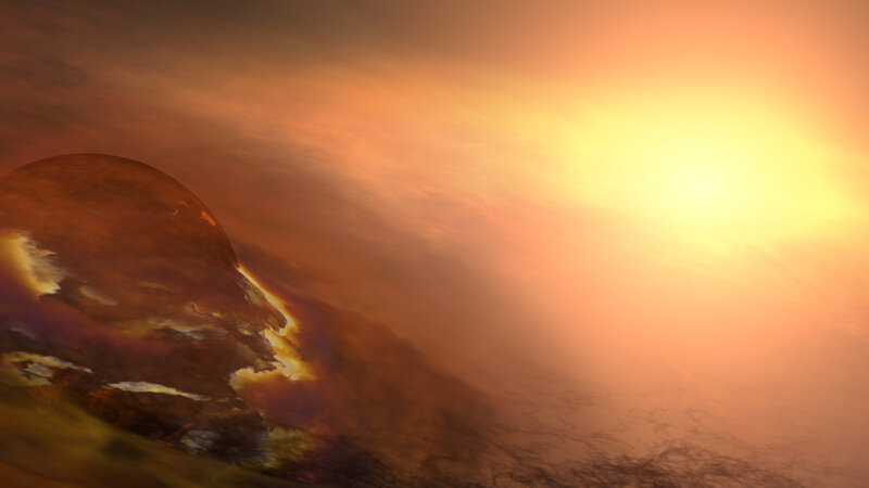 Planet in Space — Orange, Dramatic, Sunset