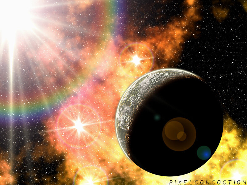 Planet in Space — Orange, Dramatic