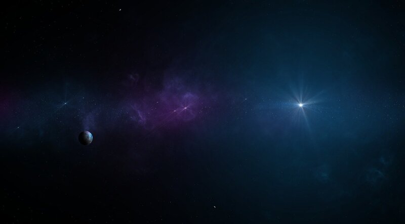 Planet in Space — Purple, Cosmic, Night