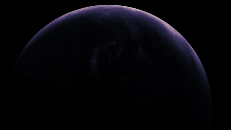 Planet in Space — Purple, Dramatic, Night, 3d Render