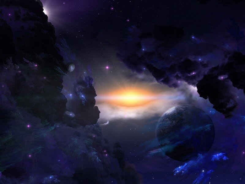 Planet in Space — Purple, Dramatic, Sunset