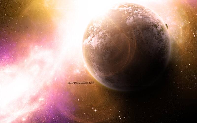 Planet in Space — Purple, Dramatic