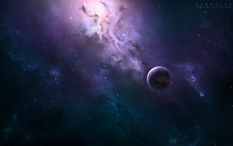 Planet in Space — Purple, Night