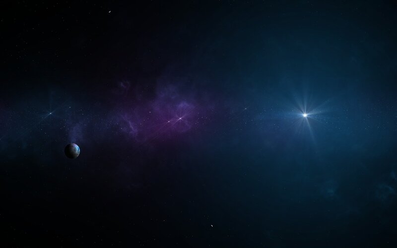 Planet in Space — Purple, Serene, Night