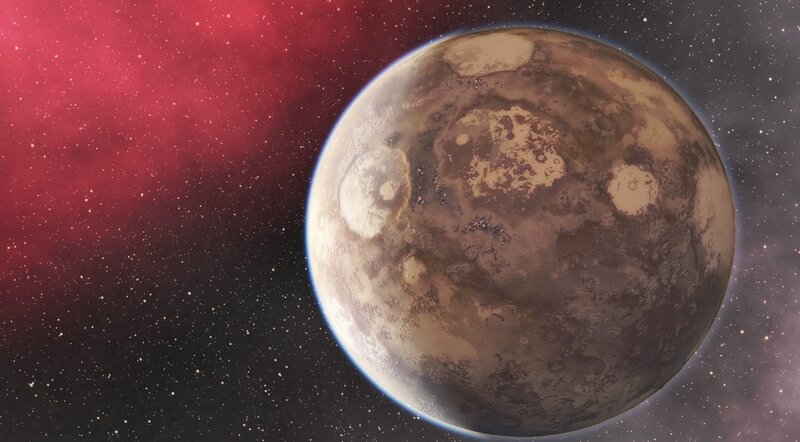 Planet in Space — Red, Dramatic, 3d Render, Stars